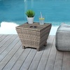 image:imageVINGLI Outdoor Side Table with Storage 27Gallon Patio Deck Box Outdoor Wicker Side Table for Poolside Balcony Storage Table Brown SquareGrey