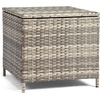 image:imageVINGLI Outdoor Side Table with Storage 27Gallon Patio Deck Box Outdoor Wicker Side Table for Poolside Balcony Storage Table Brown SquareGrey