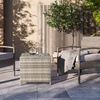 image:imageVINGLI Outdoor Side Table with Storage 27Gallon Patio Deck Box Outdoor Wicker Side Table for Poolside Balcony Storage Table Brown SquareGrey