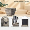 image:imageVINGLI Outdoor Side Table with Storage 27Gallon Patio Deck Box Outdoor Wicker Side Table for Poolside Balcony Storage Table Brown SquareGrey