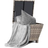 image:imageVINGLI Outdoor Side Table with Storage 27Gallon Patio Deck Box Outdoor Wicker Side Table for Poolside Balcony Storage Table Brown SquareGrey