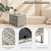 image:imageVINGLI Outdoor Side Table with Storage 27Gallon Patio Deck Box Outdoor Wicker Side Table for Poolside Balcony Storage Table Brown SquareGrey