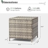 image:imageVINGLI Outdoor Side Table with Storage 27Gallon Patio Deck Box Outdoor Wicker Side Table for Poolside Balcony Storage Table Brown SquareGrey