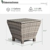 image:imageVINGLI Outdoor Side Table with Storage 27Gallon Patio Deck Box Outdoor Wicker Side Table for Poolside Balcony Storage Table Brown SquareGrey