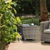 image:imageVINGLI Outdoor Side Table with Storage 27Gallon Patio Deck Box Outdoor Wicker Side Table for Poolside Balcony Storage Table Brown SquareGrey