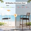 image:imageVINGLI Outdoor Swivel Bar Stools Set of 2 Cast Aluminum Patio Bar Height Chairs AllWeather Bar Dining Chairs Outdoor Swivel Patio Furniture Elizabethan BackWhite