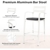 image:imageVINGLI Outdoor Swivel Bar Stools Set of 2 Cast Aluminum Patio Bar Height Chairs AllWeather Bar Dining Chairs Outdoor Swivel Patio Furniture Elizabethan BackWhite