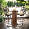 image:imageVINGLI Outdoor Swivel Bar Stools Set of 2 Cast Aluminum Patio Bar Height Chairs AllWeather Bar Dining Chairs Outdoor Swivel Patio Furniture Elizabethan BackElizabethan Back