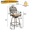 image:imageVINGLI Outdoor Swivel Bar Stools Set of 2 Cast Aluminum Patio Bar Height Chairs AllWeather Bar Dining Chairs Outdoor Swivel Patio Furniture Elizabethan BackElizabethan Back