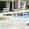image:imageVINGLI Outdoor Swivel Bar Stools Set of 2 Cast Aluminum Patio Bar Height Chairs AllWeather Bar Dining Chairs Outdoor Swivel Patio Furniture Elizabethan BackWhite