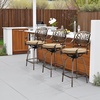 image:imageVINGLI Outdoor Swivel Bar Stools Set of 2 Cast Aluminum Patio Bar Height Chairs AllWeather Bar Dining Chairs Outdoor Swivel Patio Furniture Elizabethan BackElizabethan Back