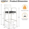 image:imageVINGLI Outdoor Swivel Bar Stools Set of 2 Cast Aluminum Patio Bar Height Chairs AllWeather Bar Dining Chairs Outdoor Swivel Patio Furniture Elizabethan BackWhite