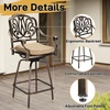 image:imageVINGLI Outdoor Swivel Bar Stools Set of 2 Cast Aluminum Patio Bar Height Chairs AllWeather Bar Dining Chairs Outdoor Swivel Patio Furniture Elizabethan BackElizabethan Back