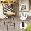 image:imageVINGLI Outdoor Swivel Bar Stools Set of 2 Cast Aluminum Patio Bar Height Chairs AllWeather Bar Dining Chairs Outdoor Swivel Patio Furniture Elizabethan BackGrid Back