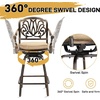 image:imageVINGLI Outdoor Swivel Bar Stools Set of 2 Cast Aluminum Patio Bar Height Chairs AllWeather Bar Dining Chairs Outdoor Swivel Patio Furniture Elizabethan BackElizabethan Back