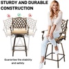 image:imageVINGLI Outdoor Swivel Bar Stools Set of 2 Cast Aluminum Patio Bar Height Chairs AllWeather Bar Dining Chairs Outdoor Swivel Patio Furniture Elizabethan BackGrid Back
