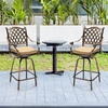 image:imageVINGLI Outdoor Swivel Bar Stools Set of 2 Cast Aluminum Patio Bar Height Chairs AllWeather Bar Dining Chairs Outdoor Swivel Patio Furniture Elizabethan BackGrid Back