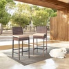 image:imageVINGLI Outdoor Wicker Bar Stool Set of 2 Patio Bar Stools wCushion Bar Height Patio Chairs Outdoor Rattan Barstools for Garden Pool Lawn Backyard Brown