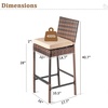 image:imageVINGLI Outdoor Wicker Bar Stool Set of 2 Patio Bar Stools wCushion Bar Height Patio Chairs Outdoor Rattan Barstools for Garden Pool Lawn Backyard Brown
