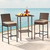 image:imageVINGLI Outdoor Wicker Bar Stool Set of 2 Patio Bar Stools wCushion Bar Height Patio Chairs Outdoor Rattan Barstools for Garden Pool Lawn Backyard Brown