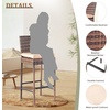 image:imageVINGLI Outdoor Wicker Bar Stool Set of 2 Patio Bar Stools wCushion Bar Height Patio Chairs Outdoor Rattan Barstools for Garden Pool Lawn Backyard Brown