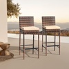 image:imageVINGLI Outdoor Wicker Bar Stool Set of 2 Patio Bar Stools wCushion Bar Height Patio Chairs Outdoor Rattan Barstools for Garden Pool Lawn Backyard Brown