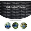 image:imageVINGLI Outdoor Wicker Porch Swing With Stand  Heavy Duty 800 LBS Rattan Hanging Set With Cushions 4FT for Yard Garden Lawn BlackBlack