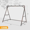 image:imageVINGLI Outdoor Wicker Porch Swing With Stand  Heavy Duty 800 LBS Rattan Hanging Set With Cushions 4FT for Yard Garden Lawn BlackBrown