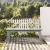 image:imageVINGLI Outdoor Wooden Bench 45 2Person Backless Dining Bench Weatherproof Outdoor Patio Bench for Porch Entryway Garden 1 GrayGrey