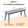 image:imageVINGLI Outdoor Wooden Bench 45 2Person Backless Dining Bench Weatherproof Outdoor Patio Bench for Porch Entryway Garden 1 GrayGrey