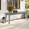 image:imageVINGLI Outdoor Wooden Bench 45 2Person Backless Dining Bench Weatherproof Outdoor Patio Bench for Porch Entryway Garden 1 GrayGrey