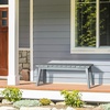 image:imageVINGLI Outdoor Wooden Bench 45 2Person Backless Dining Bench Weatherproof Outdoor Patio Bench for Porch Entryway Garden 1 GrayGrey