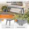 image:imageVINGLI Outdoor Wooden Bench 45 2Person Backless Dining Bench Weatherproof Outdoor Patio Bench for Porch Entryway Garden 1 GrayGrey