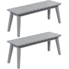 image:imageVINGLI Outdoor Wooden Bench 45 2Person Backless Dining Bench Weatherproof Outdoor Patio Bench for Porch Entryway Garden 1 GrayGrey