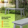 image:imageVINGLI Outdoor Wooden Bench 45 2Person Backless Dining Bench Weatherproof Outdoor Patio Bench for Porch Entryway Garden 1 GrayGrey