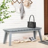 image:imageVINGLI Outdoor Wooden Bench 45 2Person Backless Dining Bench Weatherproof Outdoor Patio Bench for Porch Entryway Garden 1 GrayGrey