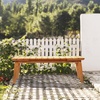 image:imageVINGLI Outdoor Wooden Bench 45 2Person Backless Dining Bench Weatherproof Outdoor Patio Bench for Porch Entryway Garden 1 GrayTeak