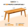 image:imageVINGLI Outdoor Wooden Bench 45 2Person Backless Dining Bench Weatherproof Outdoor Patio Bench for Porch Entryway Garden 1 GrayTeak