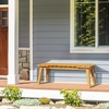 image:imageVINGLI Outdoor Wooden Bench 45 2Person Backless Dining Bench Weatherproof Outdoor Patio Bench for Porch Entryway Garden 1 GrayTeak