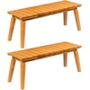 image:imageVINGLI Outdoor Wooden Bench 45 2Person Backless Dining Bench Weatherproof Outdoor Patio Bench for Porch Entryway Garden 1 GrayTeak