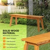 image:imageVINGLI Outdoor Wooden Bench 45 2Person Backless Dining Bench Weatherproof Outdoor Patio Bench for Porch Entryway Garden 1 GrayTeak