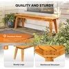 image:imageVINGLI Outdoor Wooden Bench 45 2Person Backless Dining Bench Weatherproof Outdoor Patio Bench for Porch Entryway Garden 1 GrayTeak