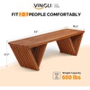 image:imageVINGLI Outdoor Wooden Bench 63 All Weather Patio Bench Porch Bench 600lb Capacity Outdoor Backless Benches for Yard Park Garden