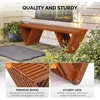 image:imageVINGLI Outdoor Wooden Bench 63 All Weather Patio Bench Porch Bench 600lb Capacity Outdoor Backless Benches for Yard Park Garden