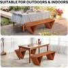 image:imageVINGLI Outdoor Wooden Bench 63 All Weather Patio Bench Porch Bench 600lb Capacity Outdoor Backless Benches for Yard Park Garden