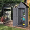 image:imageVINGLI Outdoor Wooden Storage Shed Garden Shed Outside Tool Cabinet with Safety Latch Patio Storage Organizer Dark GreyGray