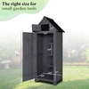 image:imageVINGLI Outdoor Wooden Storage Shed Garden Shed Outside Tool Cabinet with Safety Latch Patio Storage Organizer Dark GreyGray