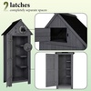 image:imageVINGLI Outdoor Wooden Storage Shed Garden Shed Outside Tool Cabinet with Safety Latch Patio Storage Organizer Dark GreyGray