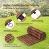 image:imageVINGLI Oversized 22IN W 8FT L Wooden Garden Pathway for Outdoors Roll Out Garden Pathway Walkway Flooring WSteel Wire AntiSlip Texture Ground Stakes Outside Walkway for Patio Wedding PoolsideCarbonized Color