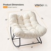 image:imageVINGLI Papasan Rocking Chair Outdoor Patio Rocking Chair with Cushion Comfortable Lounge Chair Weatherproof for Garden Yard OutdoorIndoor BeigeBeige